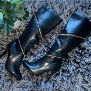 Zipperstitious Black Heel Boots